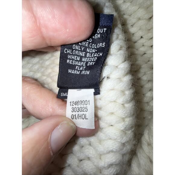 Gap Cream Cardigan Y2K Vintage Large Wool Blend Snap Closure Sweater Women's - Picture 9 of 10